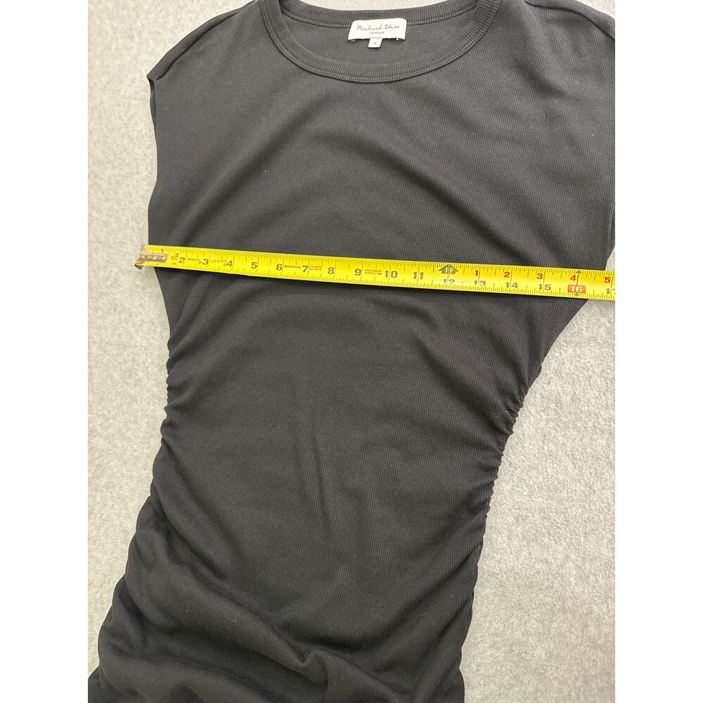 Michael Stars “Ricci” Power Shoulder Stretch Cotton Blend Rib Dress –Size Small - Picture 6 of 8
